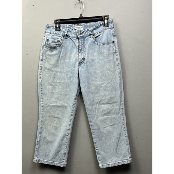 Coldwater Creek Cropped Jeans Women's Petite 8P Blue Denim Mid Rise Light Wash - Picture 1 of 7